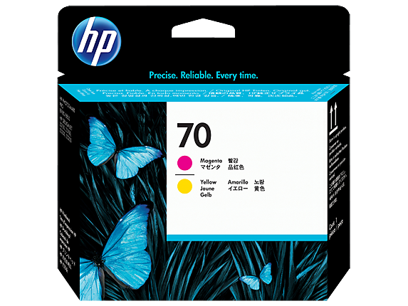 HP 70 Matte Black and Cyan Printhead (C9404A =&gt; C9410A) EL